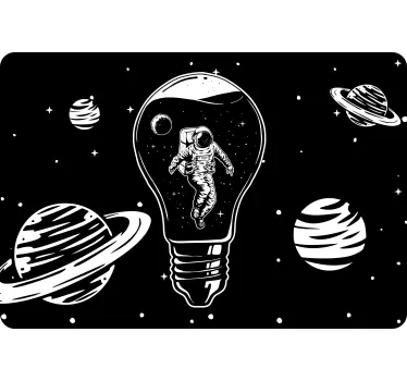 Laptop sticker astronaut lightbulb - TenStickers