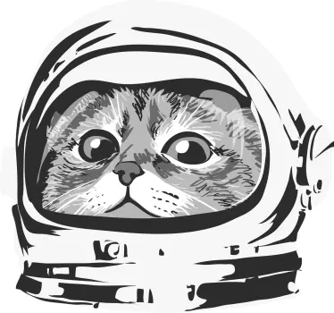 Cute cat with astronaut helmet bedroom sticker - TenStickers