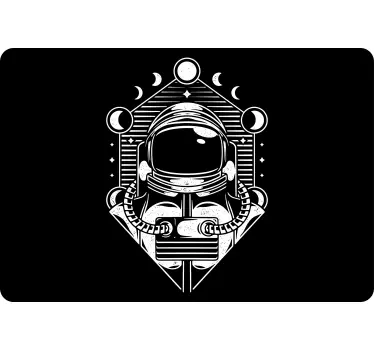 Spaceman universe vintage design laptop sticker - TenStickers