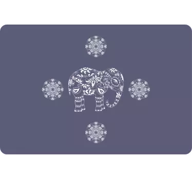 Elephant shape with colorful mandala laptop sticker - TenStickers