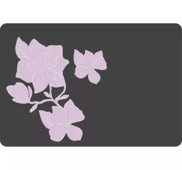 Floral Motif Accent laptop sticker - TenStickers