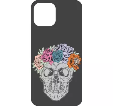 Floral skull design iPhone sticker - TenStickers