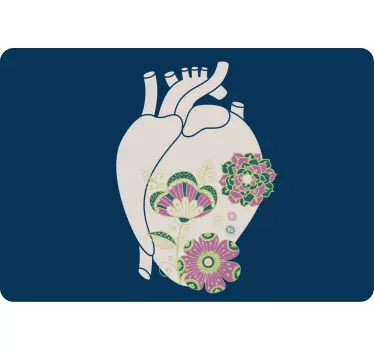 Floral Heart Design laptop sticker - TenStickers