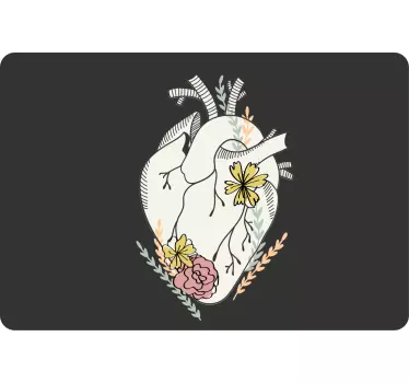 Heart With Flowers laptop skin - TenStickers
