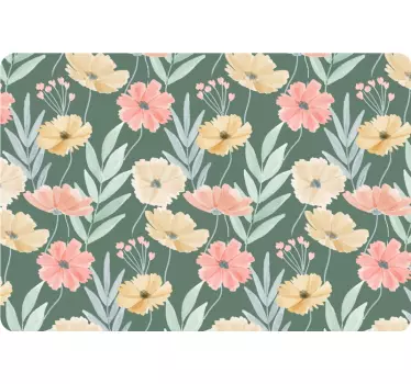 Laptop skin floral patterned decor - TenStickers