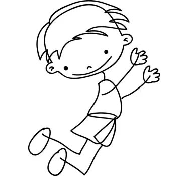 Wall sticker for kids playful child outline - TenStickers