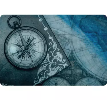 Laptop skin compass and map design - TenStickers