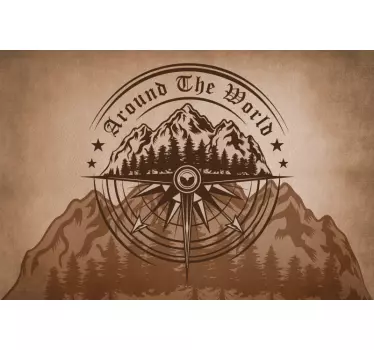 Mountain compass laptop skin - TenStickers