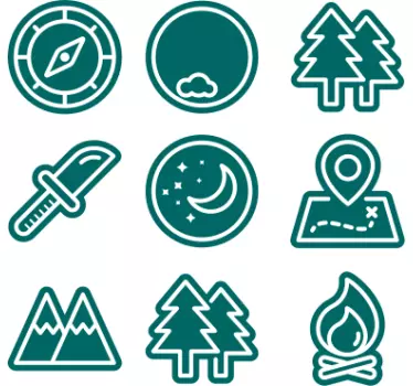 Caravan decal compass and peaks - TenStickers