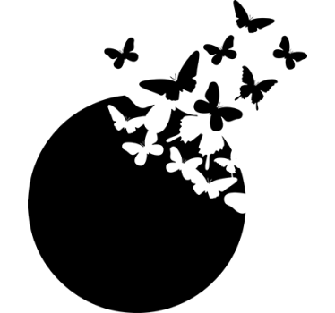 Butterfly Clock Sticker - TenStickers