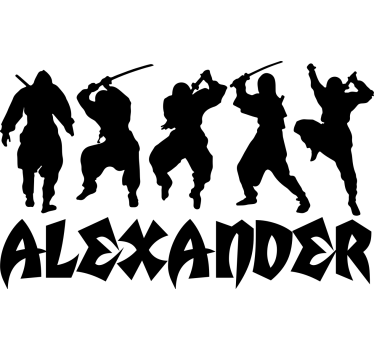 Set of Ninja silhouette video game wall decal - TenStickers