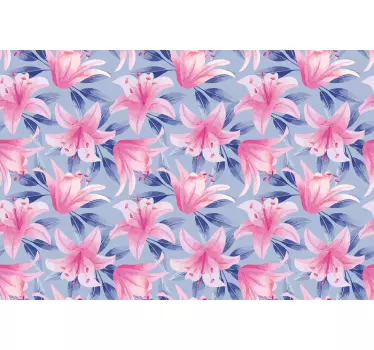 Pink Floral Print window sticker - TenStickers