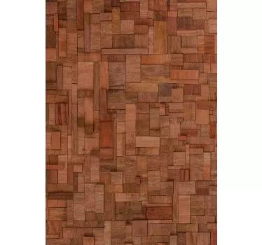 Rustic irregular wood bricks fridge decal - TenStickers