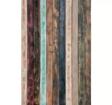 Fridge sticker country style wooden planks - TenStickers