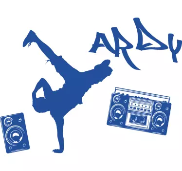 Dynamic Breakdancer Graphic musical wall sticker - TenStickers