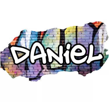 Broken brick wall with graffitti custom decal - TenStickers