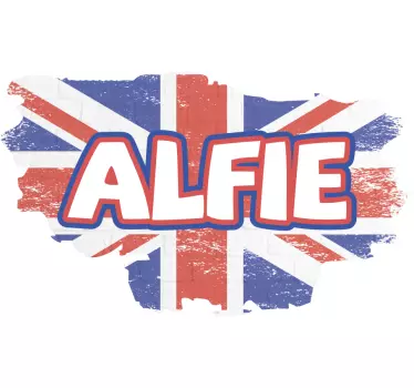 Graffitti name with British flag custom sticker - TenStickers