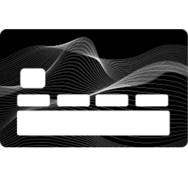 3d abstract black wave credit card sticker - TenStickers