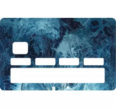 Blue tones watercolor waves bank card sticker - TenStickers