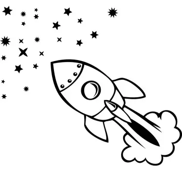 Monocolor spaceship space wall sticker - TenStickers