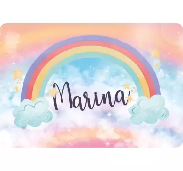Laptop skin colorful rainbow clouds - TenStickers