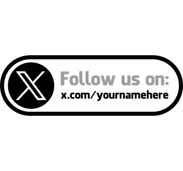 Follow Us On Twitter Window Sticker - TenStickers