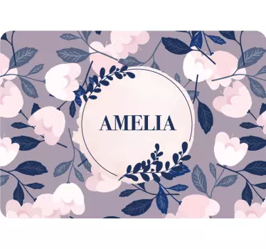 Pastel color hand painted flowers laptop sticker - TenStickers