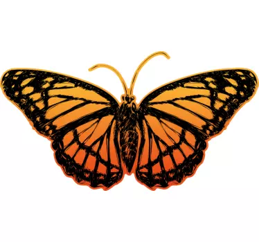 Vintage Monarch Butterfly Wing bedroom decal - TenStickers