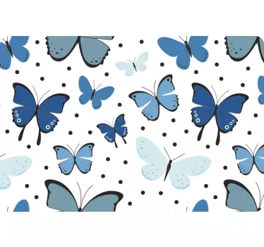 Blue Butterfly Pattern laptop skin - TenStickers