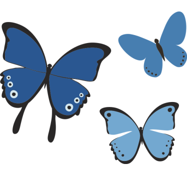 Recycling decal for bin colorful butterfly trio - TenStickers