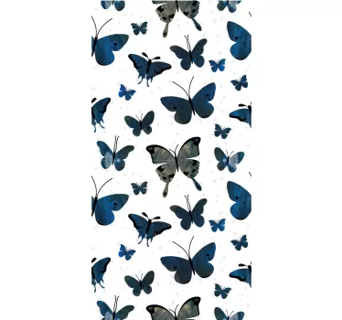 Blue Glitter Butterfly Wing glass door sticker - TenStickers