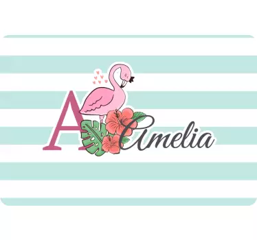 Flamingo Floral Initial laptop skin - TenStickers