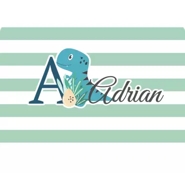 Baby dinosaur with name laptop skin - TenStickers