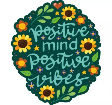 Positive Mind Positive Vibes quote sticker - TenStickers