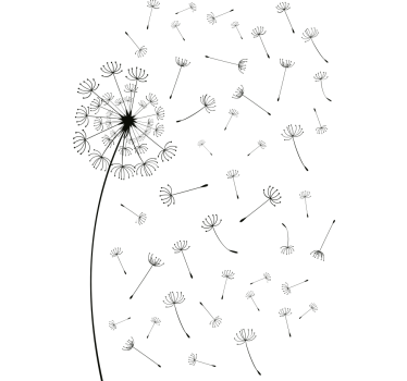 Monocolor dandelion flying in the wind shower decal - TenStickers