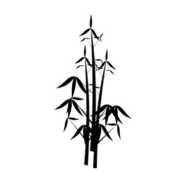 Monocolor bamboo plant shower decal - TenStickers