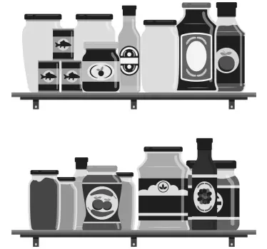 Fridge sticker kitchen shelf containers - TenStickers