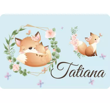 Laptop skin cute foxes set - TenStickers