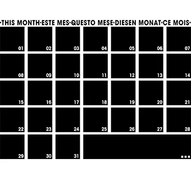 Monthly Planner Blackboard Sticker - TenStickers