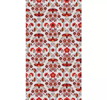 Red folklore pattern from Poland decals for furniture - TenStickers