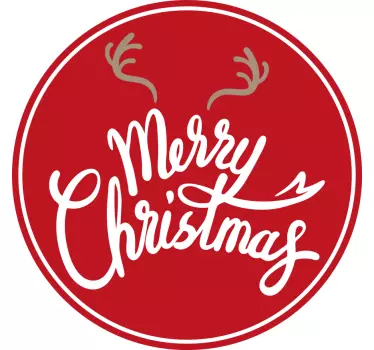 Merry chritsmas with reindeer chunks window decal - TenStickers