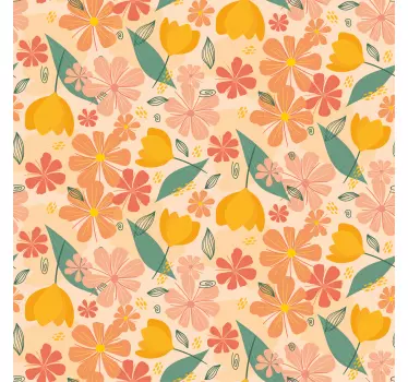 Colorful vintage leaves and flowers decals for furniture - TenStickers