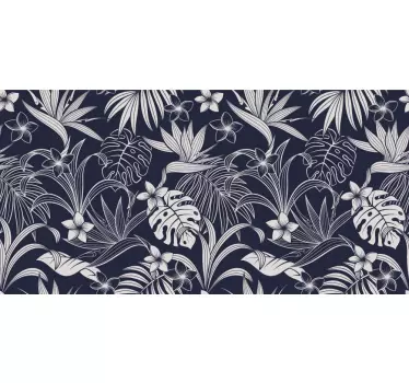 Dark tropical leaves and flowers decals for furniture - TenStickers