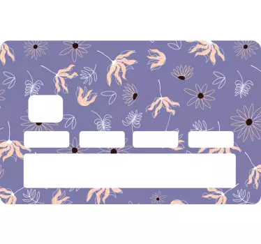 Credit card sticker with floral pattern background - TenStickers