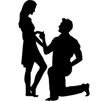 Proposal Couple Wall Sticker - TenStickers