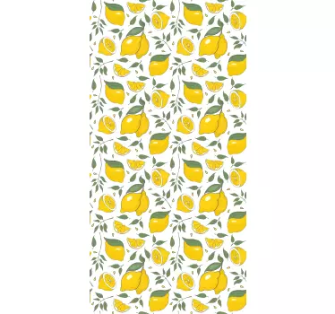 Lemons and flowers tropical fridge sticker - TenStickers