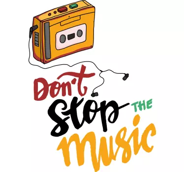 Music sticker cassette player typography - TenStickers