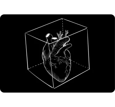 Heart in Cube laptop skin - TenStickers