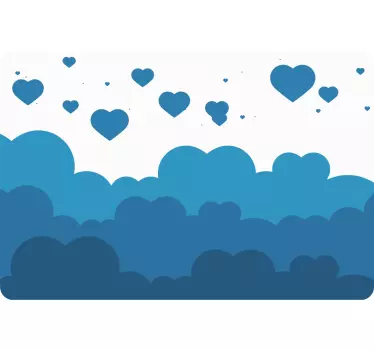 Laptop skin heart cloud design - TenStickers