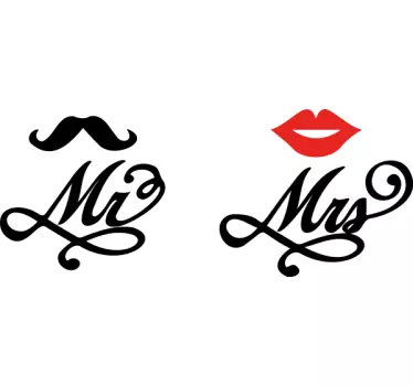 Wedding sticker couple toast glasses - TenStickers